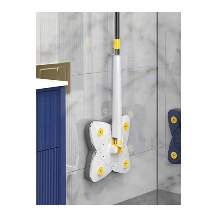 Teleskobik Sap Deterjan Hazneli Dörtgen Mikrofiber Rotary Mop Duvar