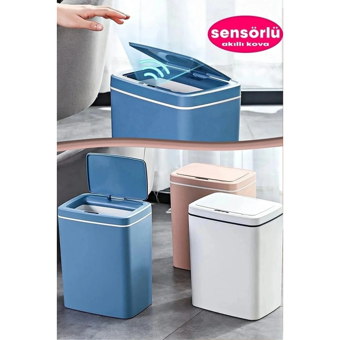 Teknolojik Çöp Kutusu Otomatik Aç Kapat Sensörlü Mutfak Banyo Ev Ofis Indüksiyon Çöp