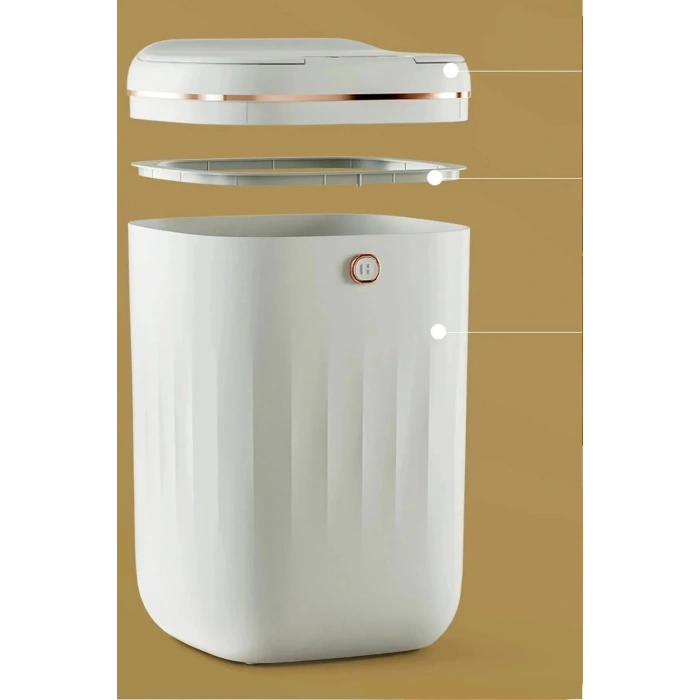 Teknolojik Çöp Kutusu Otomatik Aç Kapat Sensörlü Mutfak Banyo Ev Ofis Indüksiyon Çöp