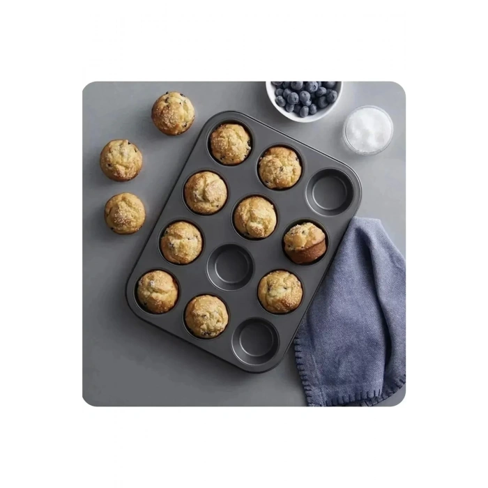 24lü Ve 12li Muffin Cupcake Kapsüllü Muffin Kalıbı Yüksek Kaliteli Yanmaz Yapışmaz Turta Tepsi