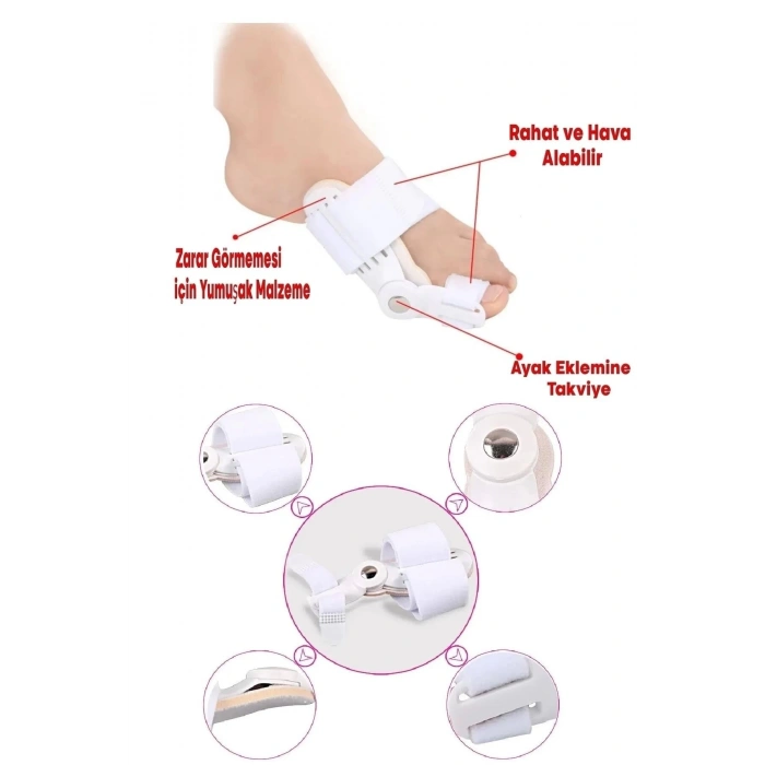 2 Adet Ayak Baş Parmak Kemik Düzeltici Ayak Bakımı Özel Tasarım Halluks Valgus Bunyon Ateli