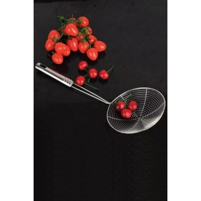 4 lü Çelik Kevgir Süzgeç Metal Saplı Kabak Sebze Patates Kızartma Yağ Süzgeci Tel