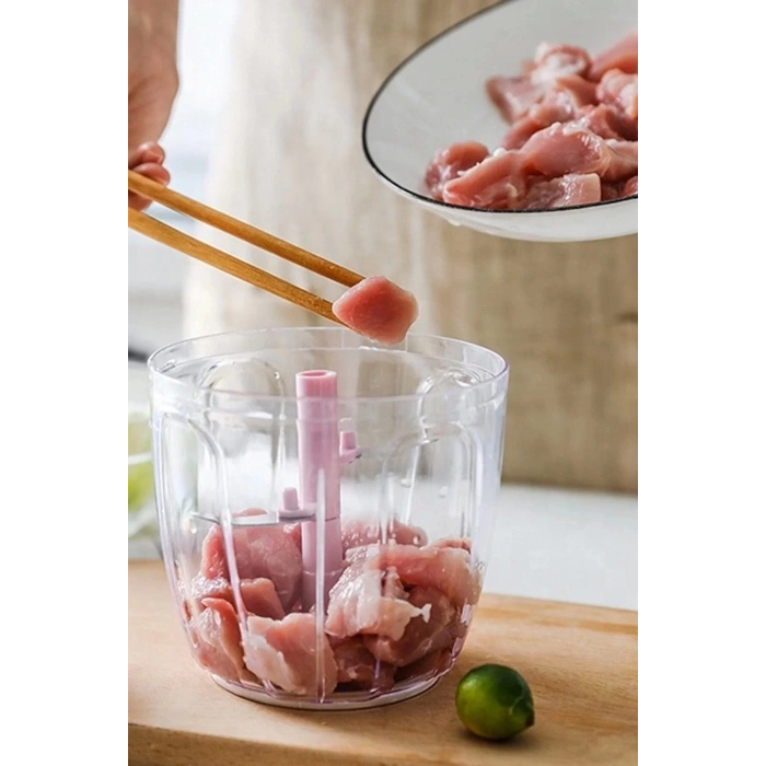 Ipli El Rondosu 5 Çelik Bıçaklı Büyük Boy Sebze Meyve Et Soğan Doğrayıcı Blender Rende