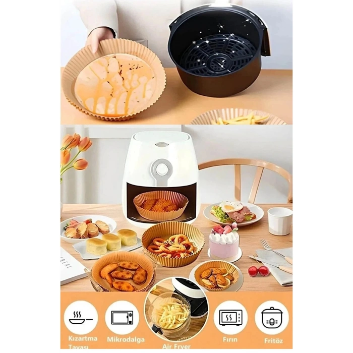 Pişirme Kağıdı Hava Fritözü Yağ Geçirmez Kalıp. Uyumlu