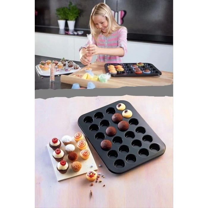 Muffin Kalıbı 24lü Cupcake Kapsülü Fırın Mini Kek Browni Kekstra Kurabiye Kalıbı Muffin Baking Pan