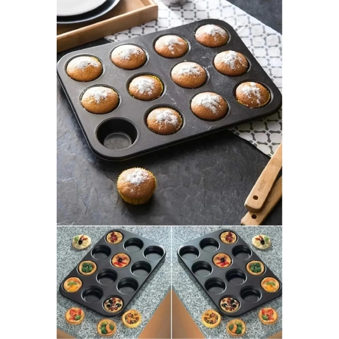 12li Kapsül Muffin Kalıbı Kek Kurabiye Cupcake Fırın Muffin Kalıbı