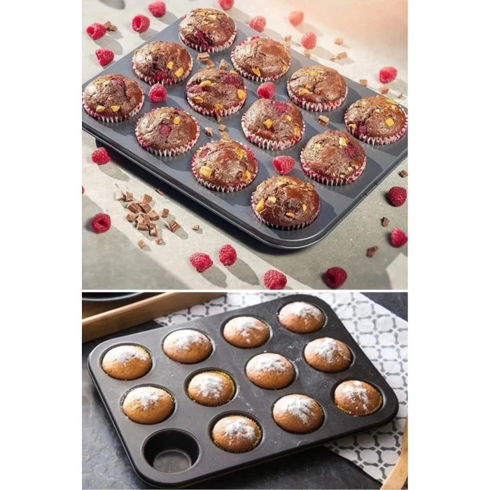 12li Kapsül Muffin Kalıbı Kek Kurabiye Cupcake Fırın Muffin Kalıbı