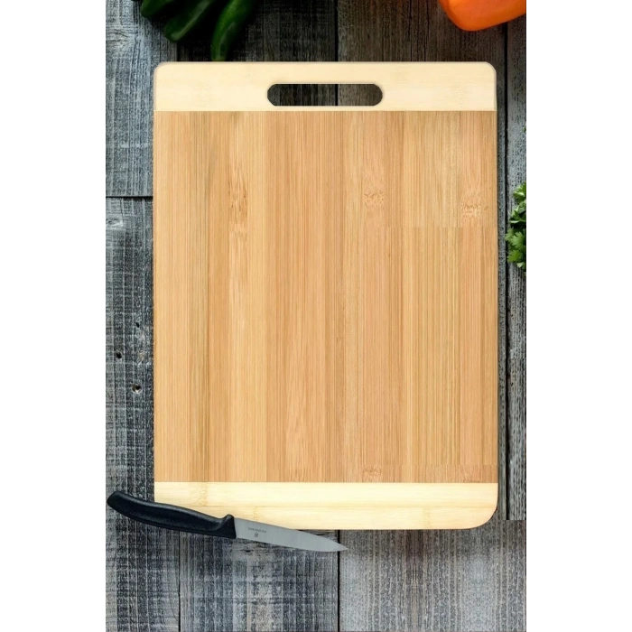 Bambu Kesme Tahtası Mutfak Orta Boy Extra Dayanıklı Koku Yapmaz Bambu Tahta