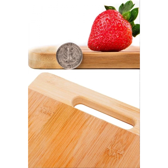 Bambu Kesme Tahtası Mutfak Orta Boy Extra Dayanıklı Koku Yapmaz Bambu Tahta