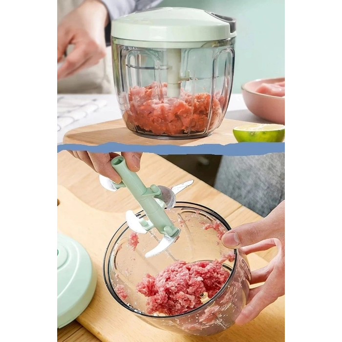 Ipli El Rondosu 5 Çelik Bıçaklı Büyük Boy Sebze Meyve Et Soğan Doğrayıcı Blender Rende