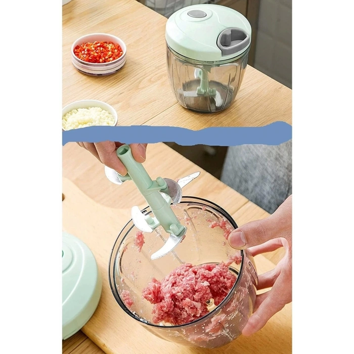 Ipli El Rondosu 5 Çelik Bıçaklı Büyük Boy Sebze Meyve Et Soğan Doğrayıcı Blender Rende