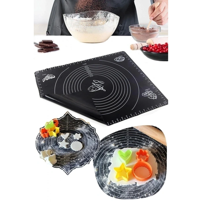 Hamur Matı Açma Yoğurma Mat Silpat Siyah