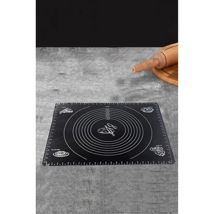 Hamur Matı Açma Yoğurma Mat Silpat Siyah