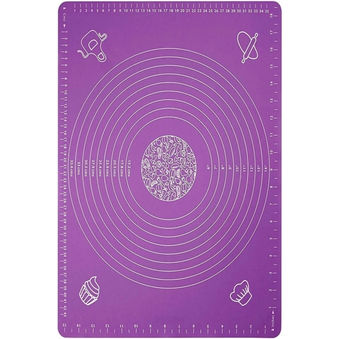 Hamur Açma Silikon Yoğurma Matı Silpat Mor Hamur Matı Pasta Fırın Altlığı Çok Amaçlı Silikon