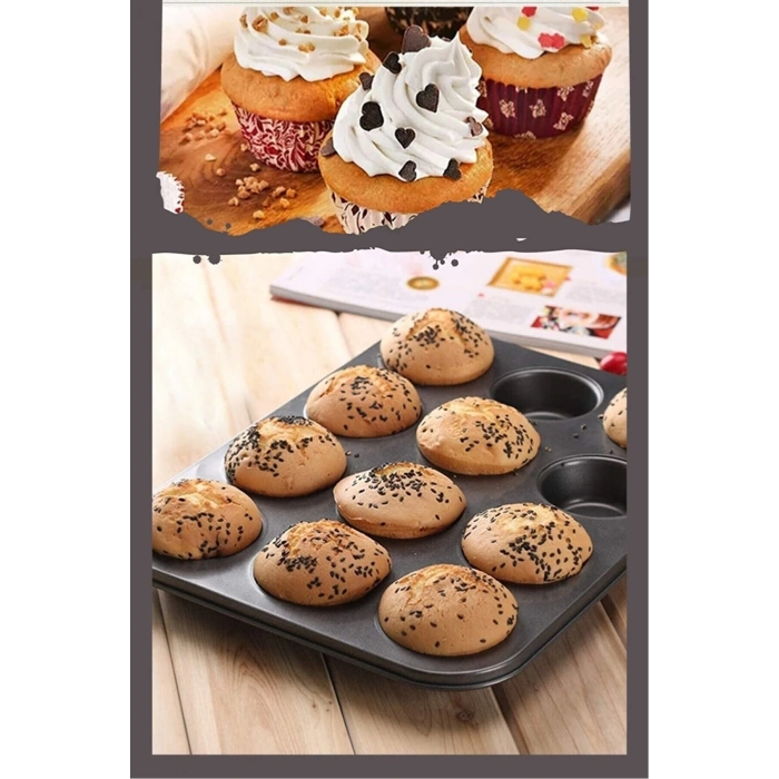 Muffin Kalıbı 12li Kek Pasta Kurabiye Cupcake Lüx Muffin Kalıbı Kek Çörek Fırın Kapsülü