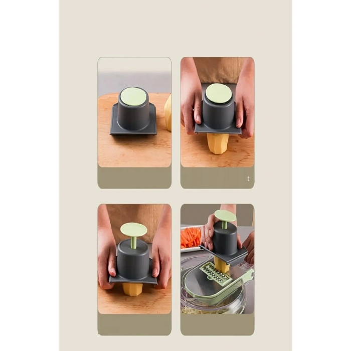 Rende Seti Vegetable Cutter Pro Rende Sebze Doğrayıcı Dilimleyici Hazneli Soğan Küp Kesici Dicer