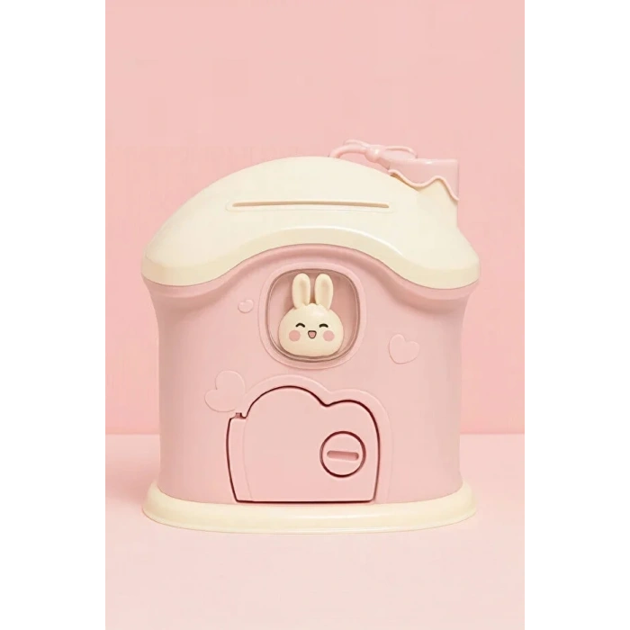 Kumbara Mega Boy Sevimli Kawai Tarz Pebme Renk Ev Baca Kumbara Kilitli Kumbarası