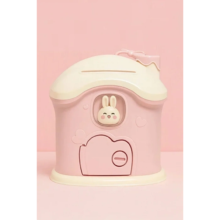 2 Adet Kumbara Mega Boy Sevimli Kawai Tarz Mavi Pembe Renk Ev Baca Kumbara Kilitli Kumbarası Sticker Hediye