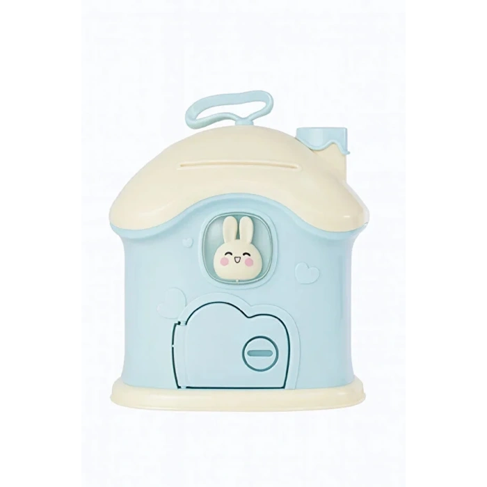 2 Adet Kumbara Mega Boy Sevimli Kawai Tarz Mavi Pembe Renk Ev Baca Kumbara Kilitli Kumbarası Sticker Hediye