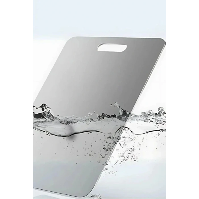 Çelik Paslanmaz  Metal Tezgah Koruyucu Kesme Çelik Tahtası Hamur Açma Tezgahı 23X34 Cm