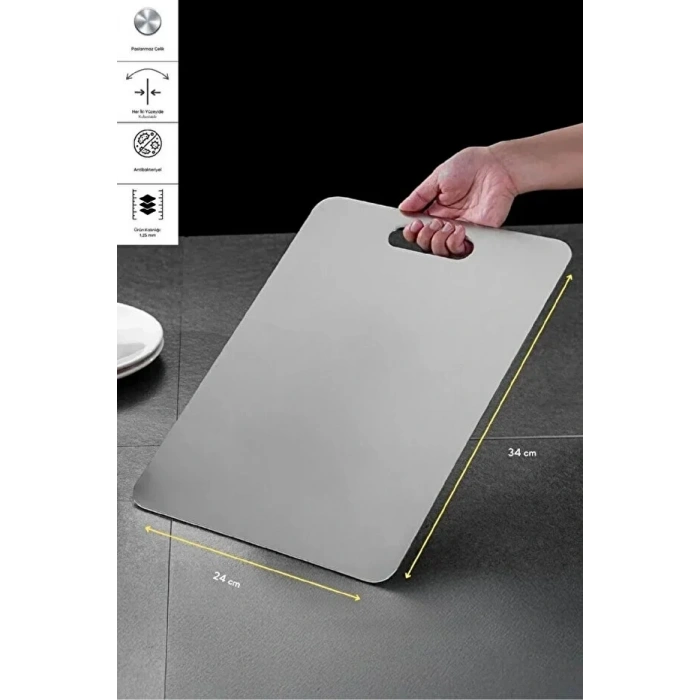 Kesme Çelik Tahtası Paslanmaz Çelik Metal Tezgah Koruyucu Hamur Açma Tezgahı 20X30 Cm