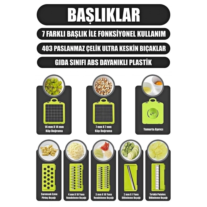 Doğrayıcı Dicer Patates Sebze Küp Rende Mandolin Dilimleyici Jülyen Kesici Mutfak Chopper
