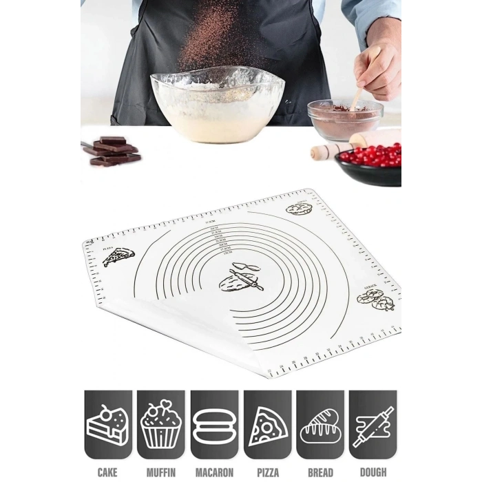 Silpat Hamur Açma Silikon Çok Amaçlı Pasta Fırın Hamur Alt Açma Çok Renkli Büyük Boy