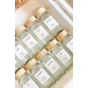 12li Bambu Baharatlık Seti Kapaklı Cam Etiket Hediyeli