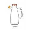 2li Bambu Kapaklı Yağdanlık Borosilikat Cam Yağlık Sirkelik Şişesi Master Vakumlu Sosluk 1000 ml