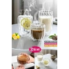 3lü Çift Cidarlı Burgulu Kristal Cam Bardağı Çay Süt Kahve Kupası Sıcak & Soğuk