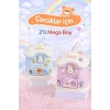 2 Adet Kumbara Mega Boy Sevimli Kawai Tarz Mavi Pembe Renk Ev Baca Kumbara Kilitli Kumbarası Sticker Hediye