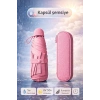 Kapsül Şemsiye Otomatik Aç Kapa Rüzgara Dayanıklı Taşıma Kılıflı Mini Çanta Boy Şemsiye-Pembe