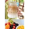 2li su kabağı  Bardak  Latte Kahve Kokteyl Sunum Bardağı 400ml  Sapaklı İskandinav Cam