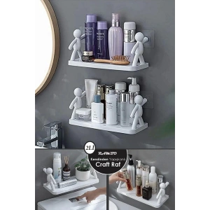 2li Kendinden Yapışkanlı Craft Banyo Rafı Baharatlık Mutfak