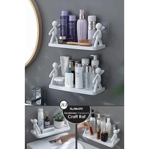 2li Kendinden Yapışkanlı Craft Banyo Rafı Baharatlık Mutfak Organizer