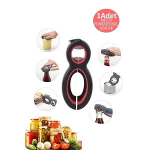 1 Adet Kavanoz Konserve Açacağı 6+1 Fonksiyonlu Kola Şişe Kapağı
