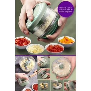 Pratik Taşınabilir Manuel Rondo Doğrayıcı Hazneli Çelik Mini