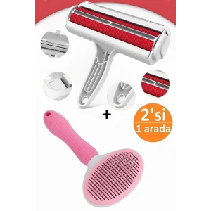 Tuşlu Evcil Hayvan Fırçası Kedi Köpek Tarağı Kıl Tüy Toplama Tiftik Elbise