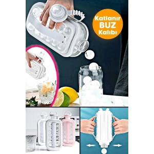 Katlanır Buz Küpü Kalıbı Ve Içecek Şişesi Pratik Taşınabilir Buz Küpü