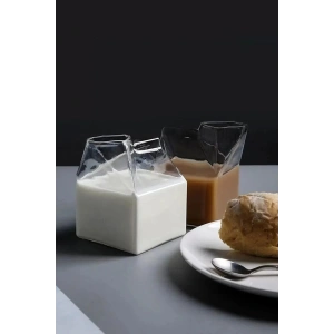 2 Adet Isıya Dayanıklı Borosilikat Süt Kutusu Bardak Kahve Ve Sunum Borosilikat Bardak 350ml