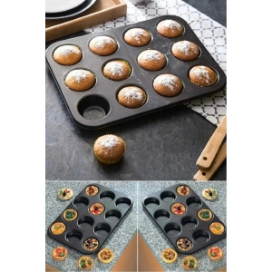 12li Kapsül Muffin Kalıbı Kek Kurabiye Cupcake Fırın Muffin Kalıbı