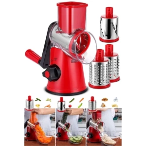 3 Bıçaklı Kollu Sebze Doğrayıcı Dilimleyici Mutfak Tambur Peynir Fındık Ceviz Öğütücü Rende Seti