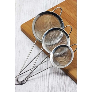 Süzgeci Paslanmaz Metal Çay Süzgeci Bitki Çayı Demleme Süzgeç Çok Amaçlı 3 Lü Set