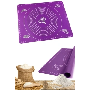 Hamur Açma Silikon Yoğurma Matı Silpat Mor Hamur Matı Pasta Fırın Altlığı Çok Amaçlı Silikon