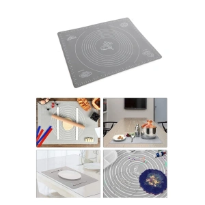 Hamur Açma Silikon Yoğurma Matı Silpat Gri Hamur Matı Pasta Fırın Altlığı Çok Amaçlı