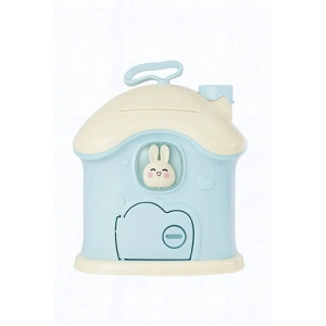 Mavi Renk Kumbara Mega Boy Sevimli Kawai Tarz Ev Baca Kumbara Kilitli Kumbarası