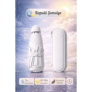 Şemsiye Kapsül  Otomatik Aç Kapa Rüzgara Dayanıklı Taşıma Kılıflı Mini Çanta Boy Şemsiye