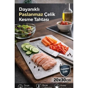 Kesme Çelik Tahtası Paslanmaz Çelik Metal Tezgah Koruyucu Hamur Açma Tezgahı 20X30 Cm