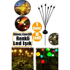 8 Ledli Güneş Enerjili Bahçe Aydınlatma Ateş Böceği  Dış Dekoratif Bahçe Lambaları