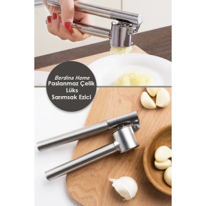 Çelik Sarımsak Ezici Pratik Sarımsak Ezeceği Lüks Çelik Sarımsak